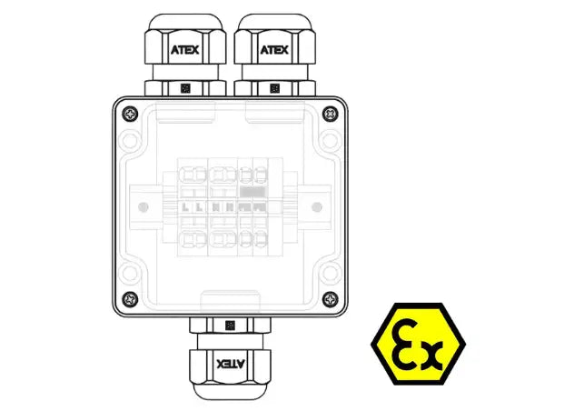 ATEX-Anschlussdose 80 x 75 x 75 mm für z.B. ATEX-Lampen