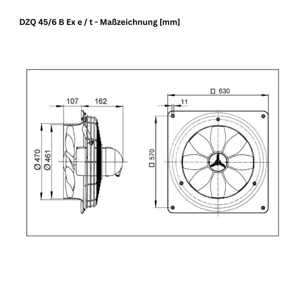Atex - ventola della parete assiale - Maico - DZQ 45/6 B EX E - DZQ 45/6 B EX T