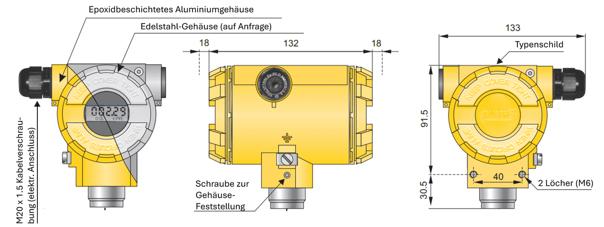 Trasmettitore di pressione PressGuard®PT402 Ex con uscita MODBUS, opzionale con certificazione ATEX
