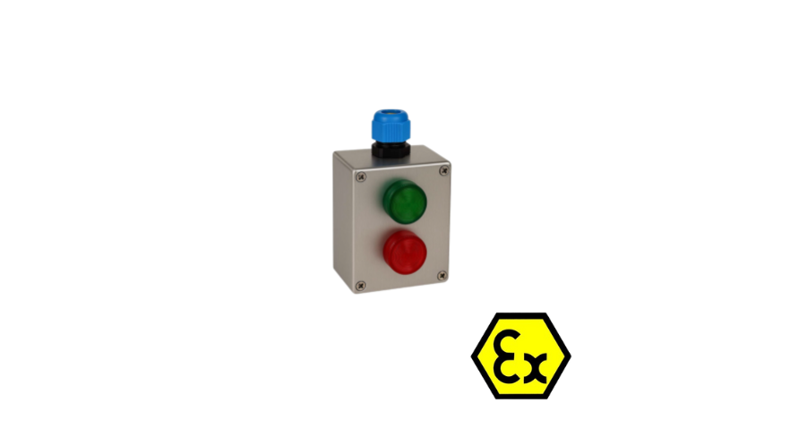 ATEX - (EX)i - zweifarben LED Signalleuchte, rechteckig, rot, grün, Zone 1