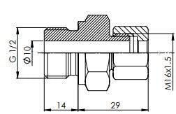 Raccord adapté au FlowGuard® FS400 et FS400 Ex, G1/2 pouce ou G1/4 pouce au choix