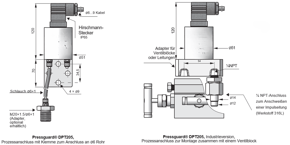 PressGuard® DPT205 Differential pressure transmitter for low pressures
