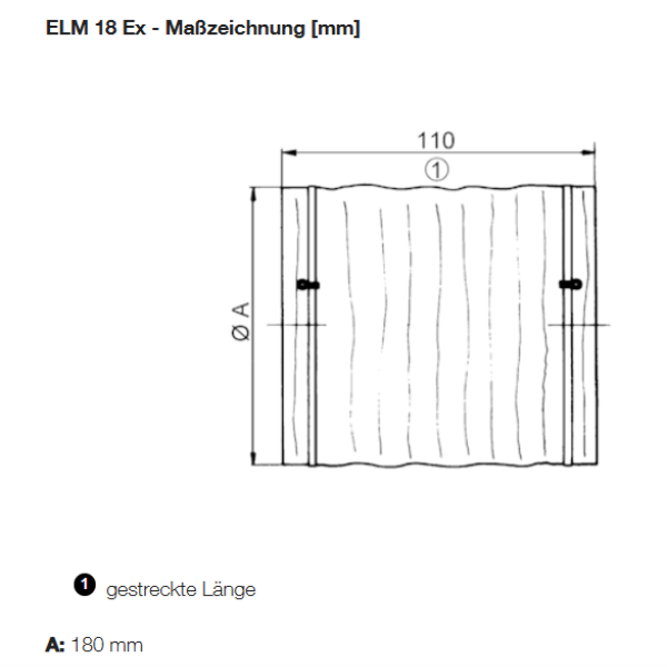 Elastische Manschette ELM 18 Ex, passend zu Halbradial-Rohrventilator ERM 18 Ex