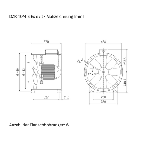 ATEX - Axial-Rohrventilator - MAICO DZR 40/4 B Ex e / DZR 40/4 B Ex t