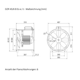 ATEX - Axial-Rohrventilator - MAICO DZR 45/6 B Ex e / DZR 45/6 B Ex t