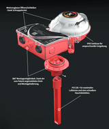 Calectro Kanalrauchmelder UG8 -  Optischer Kanalrauchmelder mit Venturirohr, 360° drehbar