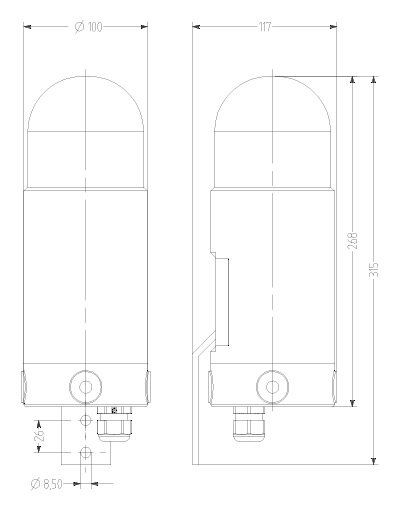 ATEX-LED-Mehrfarbenleuchte mMD, Ex-geschützte Signalleuchte