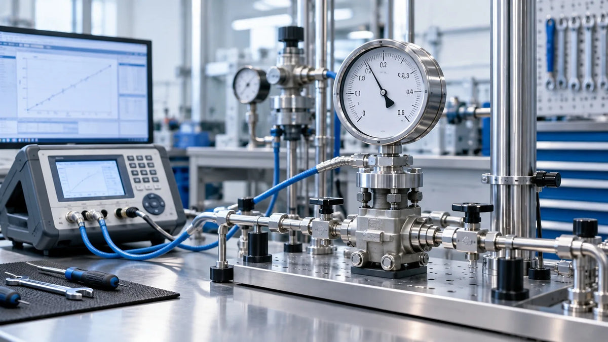 Messtechnik-Labor mit Manometer und Druckregelung